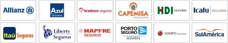 Allianz, Azul, Bradesco, Capemisa, HDI, Icatú, Itaú, Liberty, Mapfre, Porto Seguro, Sompo, SulAmerica